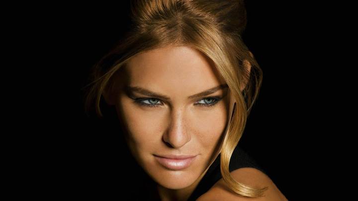 Bar Refaeli Sweet Face Closeup On Black Background